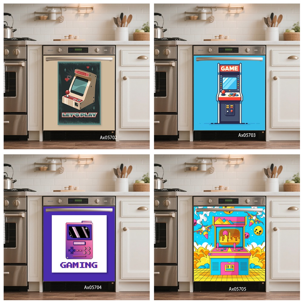 Arcade Game Cabinet - Pegatina Autoadhesiva para Puerta de Lavavajillas