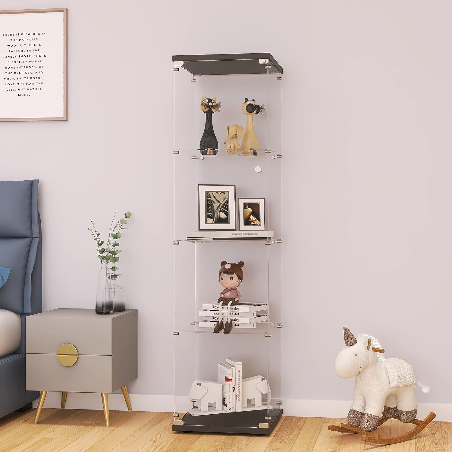 Glass Cabinet Display - Vitrina de cristal con cerradura, vitrina