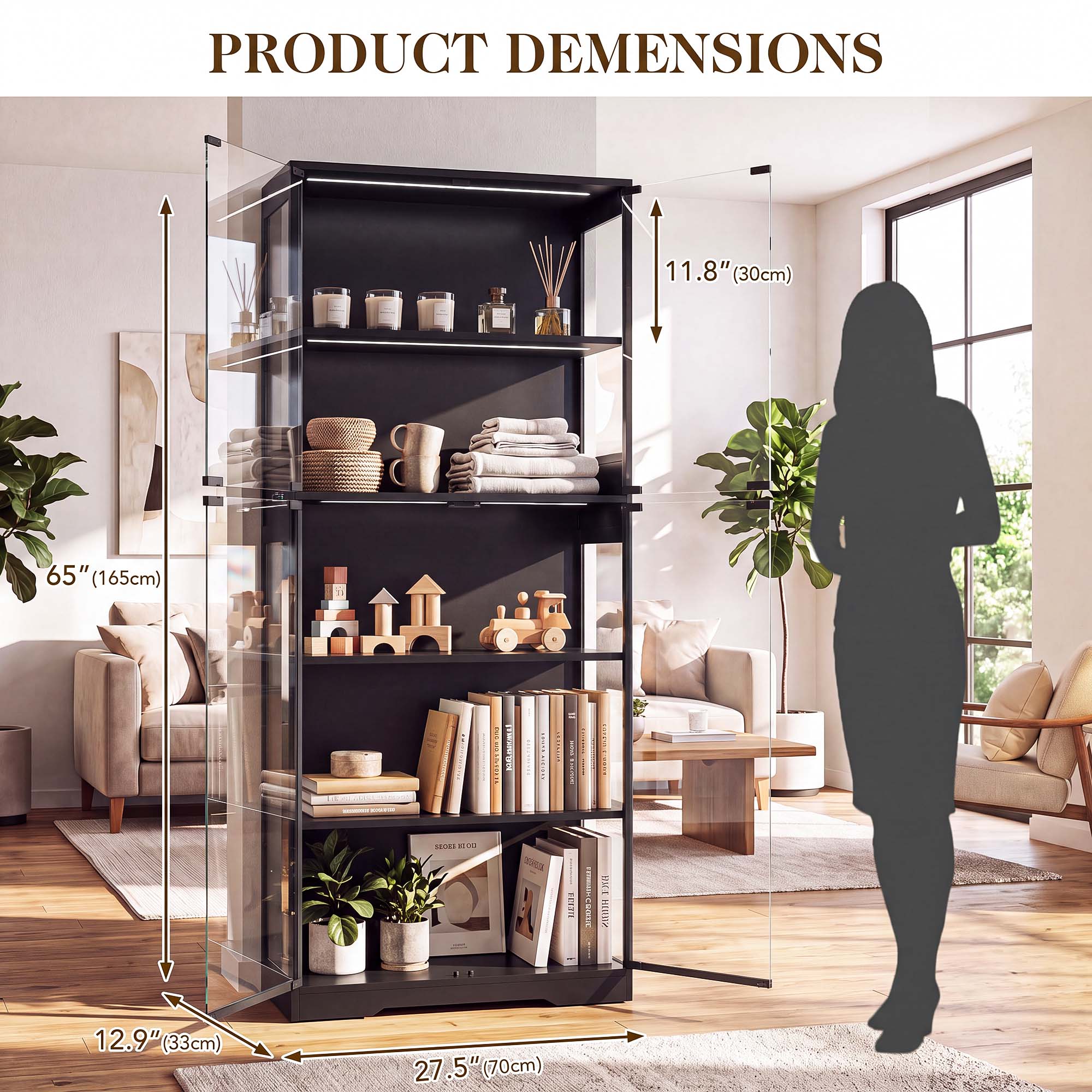 TCGBKAF Vitrina de 5 niveles c - Glass Cabinet Display reseña y precio