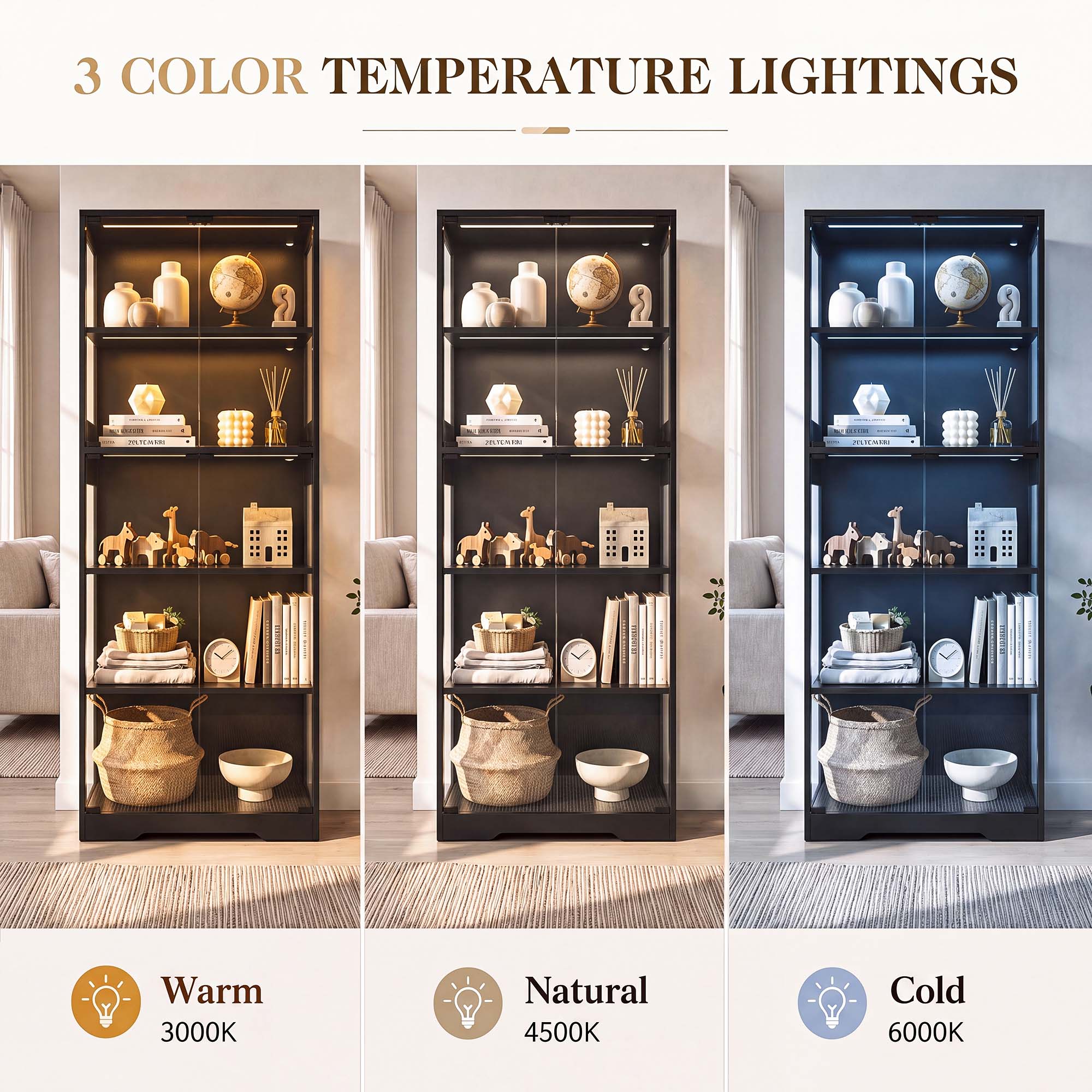 TCGBKAF Vitrina de 5 niveles c - Glass Cabinet Display reseña y precio