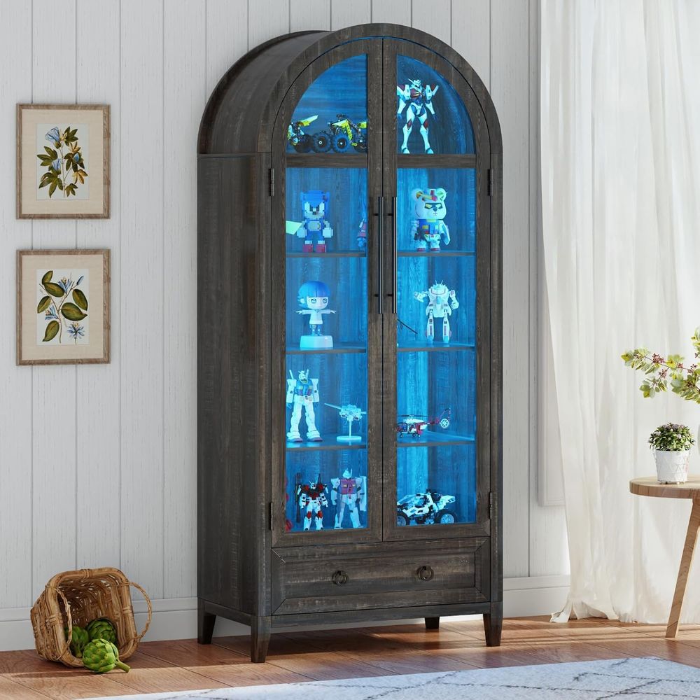 Vitrina de Vidrio Arqueado de  - Glass Cabinet Display reseña y precio