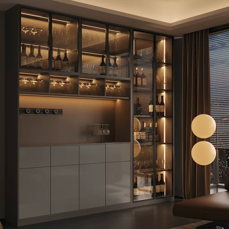Mueble de lujo ligero estilo i - Glass Cabinet Display reseña y precio