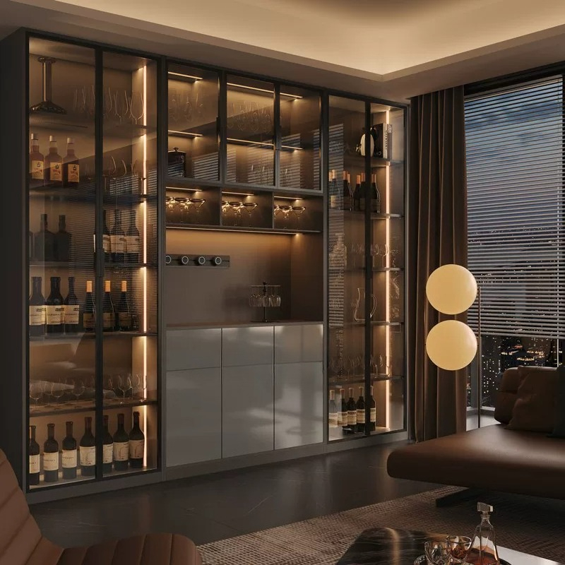 Mueble de lujo ligero estilo i - Glass Cabinet Display reseña y precio
