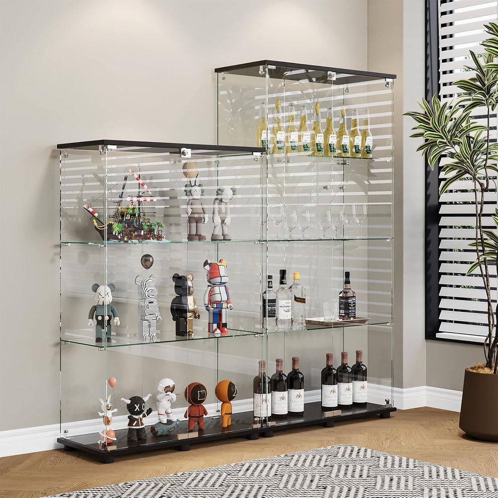 Vitrina de Cristal con 4 Estan - Glass Cabinet Display reseña y precio