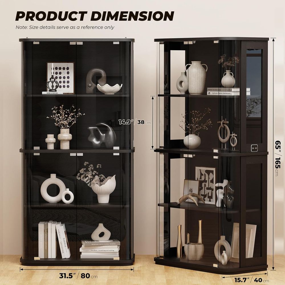 Vitrina Redonda con Puerta de  - Glass Cabinet Display reseña y precio