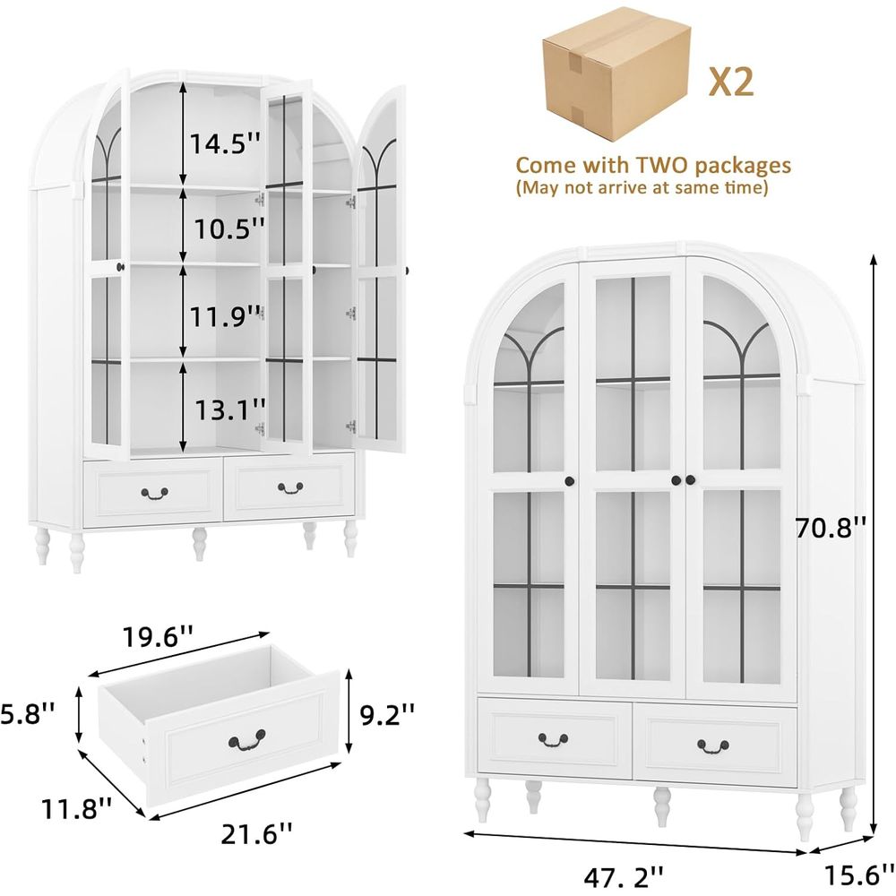 Armario de cocina arqueado de  - Glass Cabinet Display reseña y precio