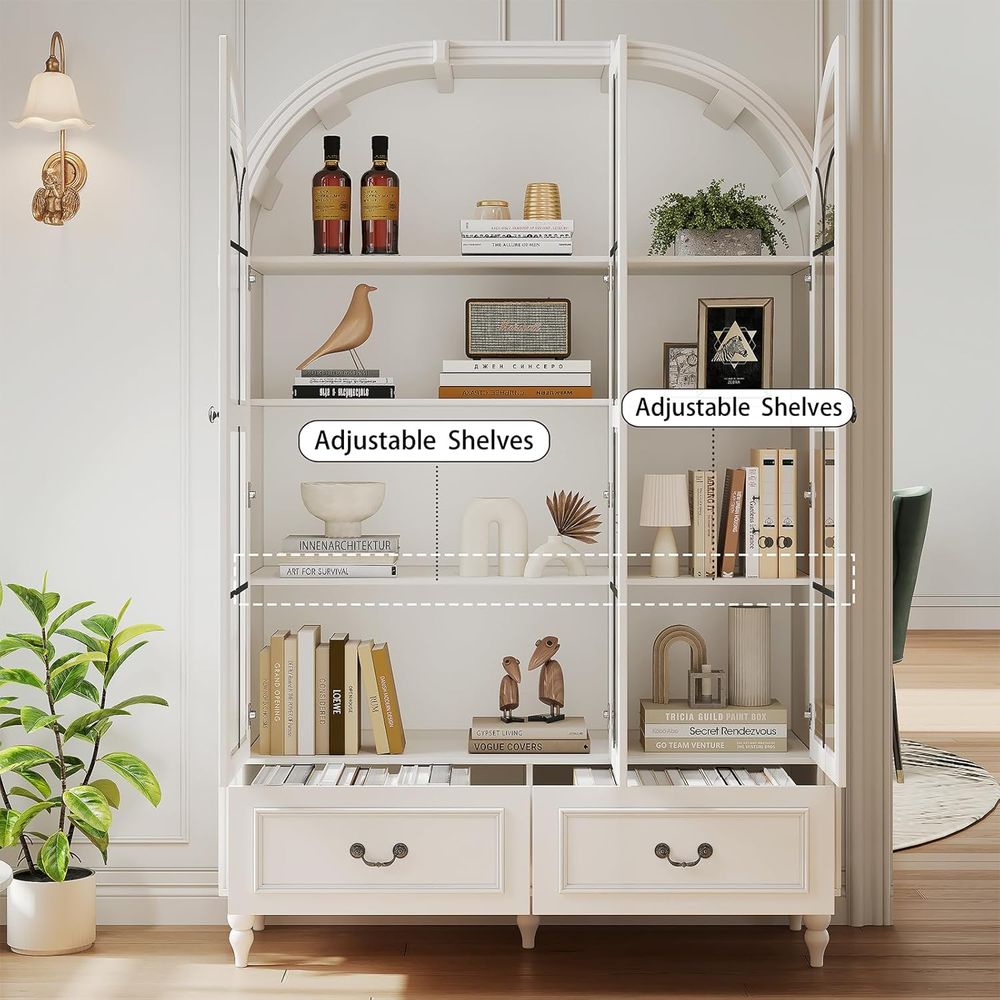 Armario de cocina arqueado de  - Glass Cabinet Display reseña y precio