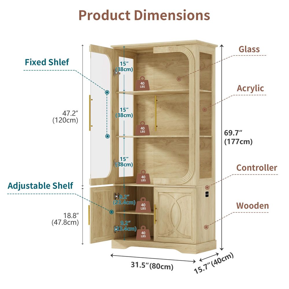 Vitrina con Puertas de Vidrio  - Glass Cabinet Display reseña y precio