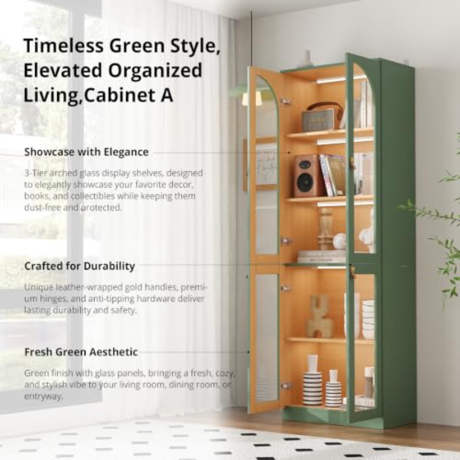 Vitrina para sala de estar/ofi - Glass Cabinet Display reseña y precio