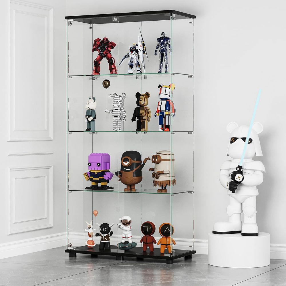 Vitrina con 4 Estantes, Puerta - Glass Cabinet Display reseña y precio
