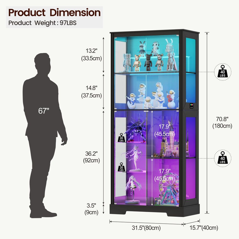 Vitrina Esquinera Iluminada co - Glass Cabinet Display reseña y precio