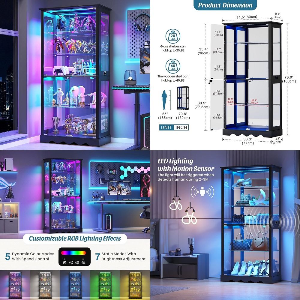 Vitrina con Puertas de Vidrio, - Glass Cabinet Display reseña y precio