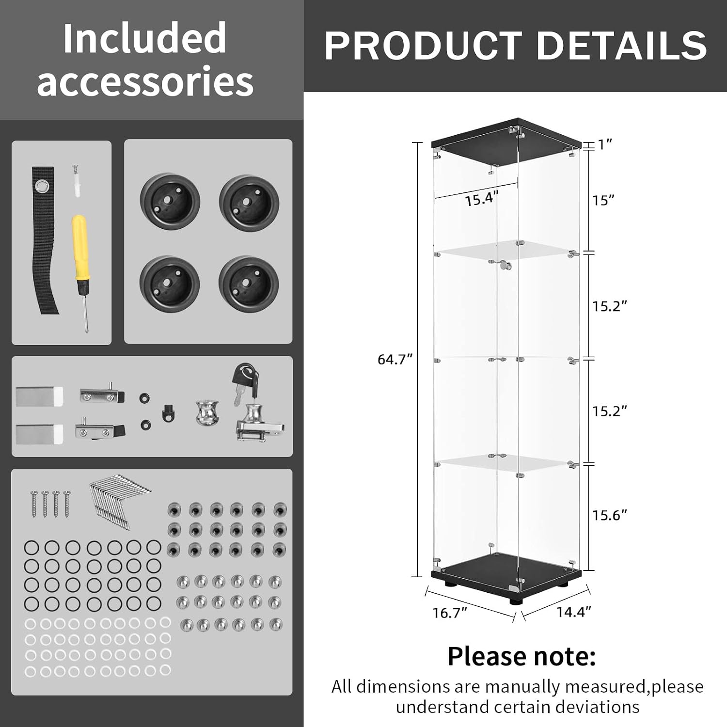 Vitrina de cristal con cerradu - Glass Cabinet Display reseña y precio