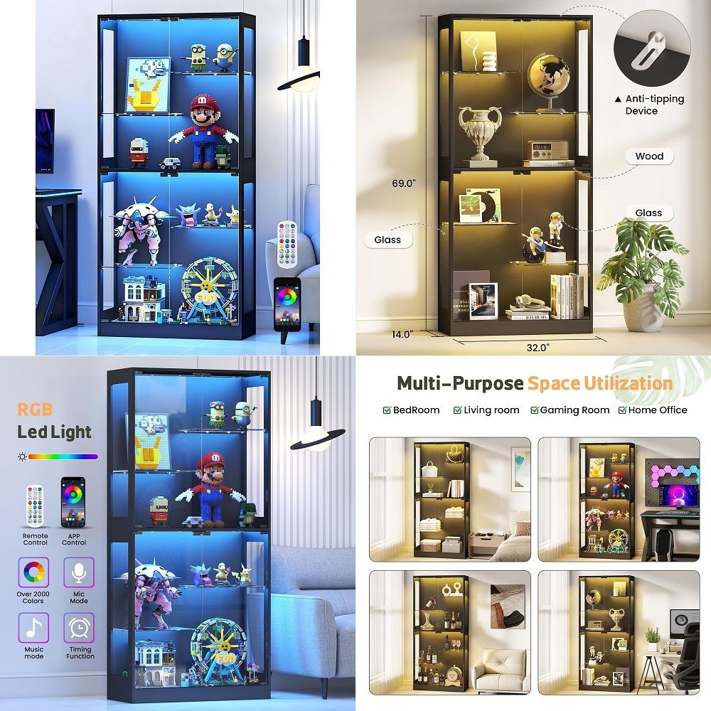 Vitrina con Puertas de Vidrio  - Glass Cabinet Display reseña y precio