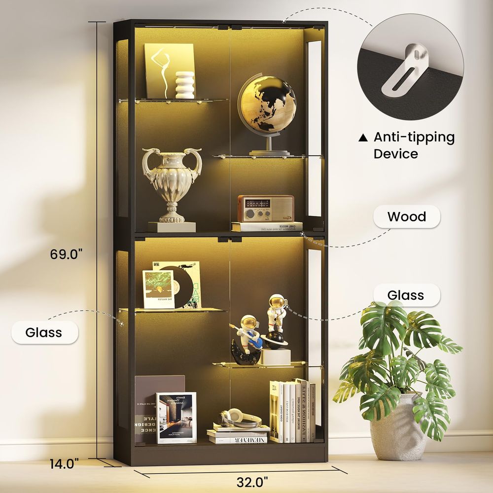 Vitrina con Puertas de Vidrio  - Glass Cabinet Display reseña y precio