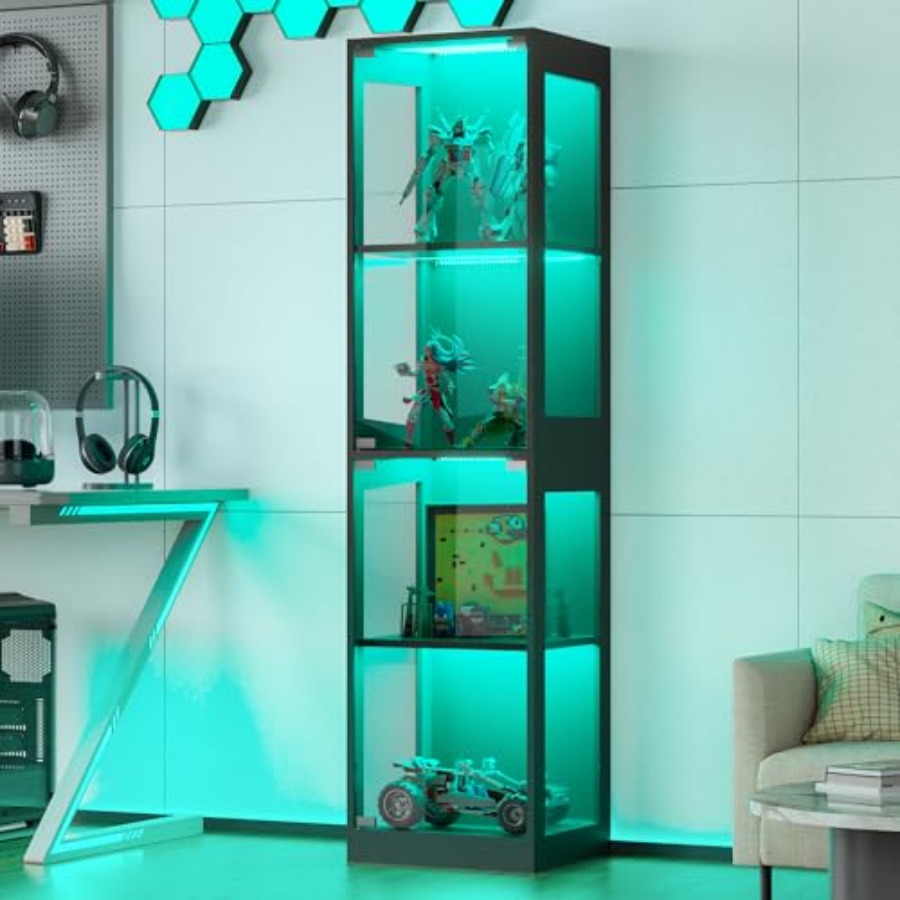 Vitrina de cristal con luces R - Glass Cabinet Display reseña y precio