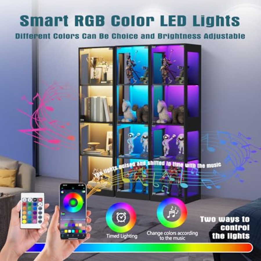 Vitrina de cristal con luces R - Glass Cabinet Display reseña y precio