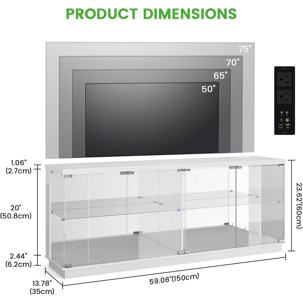 Soportes para TV de Vidrio de  - Glass Cabinet Display reseña y precio